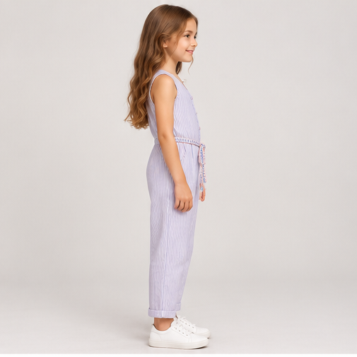 left view of girls gjs0252 jumpsuit on girl model