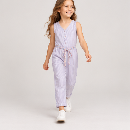 lifestyle view of girls gjs0252 jumpsuit on girl model