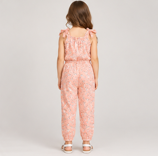 back view of girls gjs0253 jumpsuit on girl model
