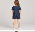 back view of girls gjs0265 romper on a girl model