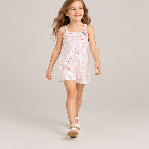 lifestyle view of girls gjs0267 jumpsuit on girl model