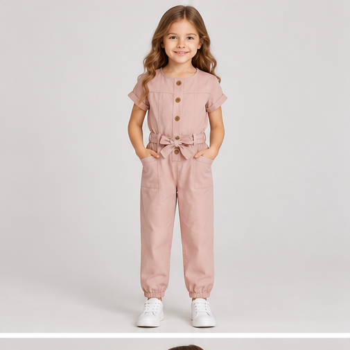 front view of girls gjs0276 jumpsuit on girl model