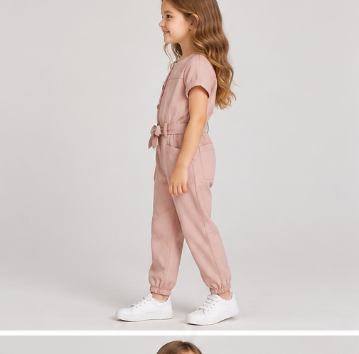 right view of girls gjs0276 jumpsuit on girl model