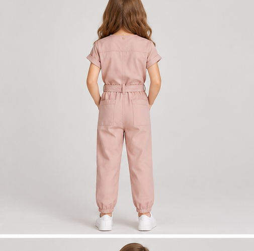 back view of girls gjs0276 jumpsuit on girl model