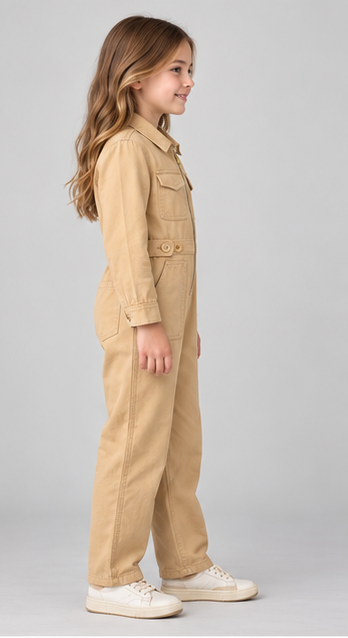 gjs0363 right view, girls jumpsuit on child model