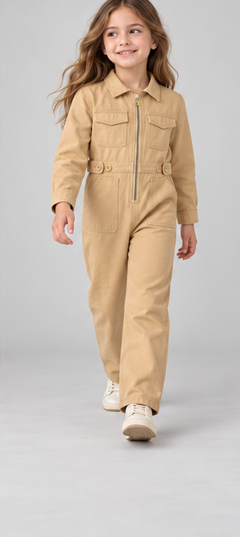 gjs0363 lifestyle view, girls jumpsuit on child model