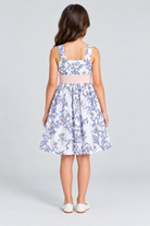 Gingersnaps floral girls dress, back view on Lina