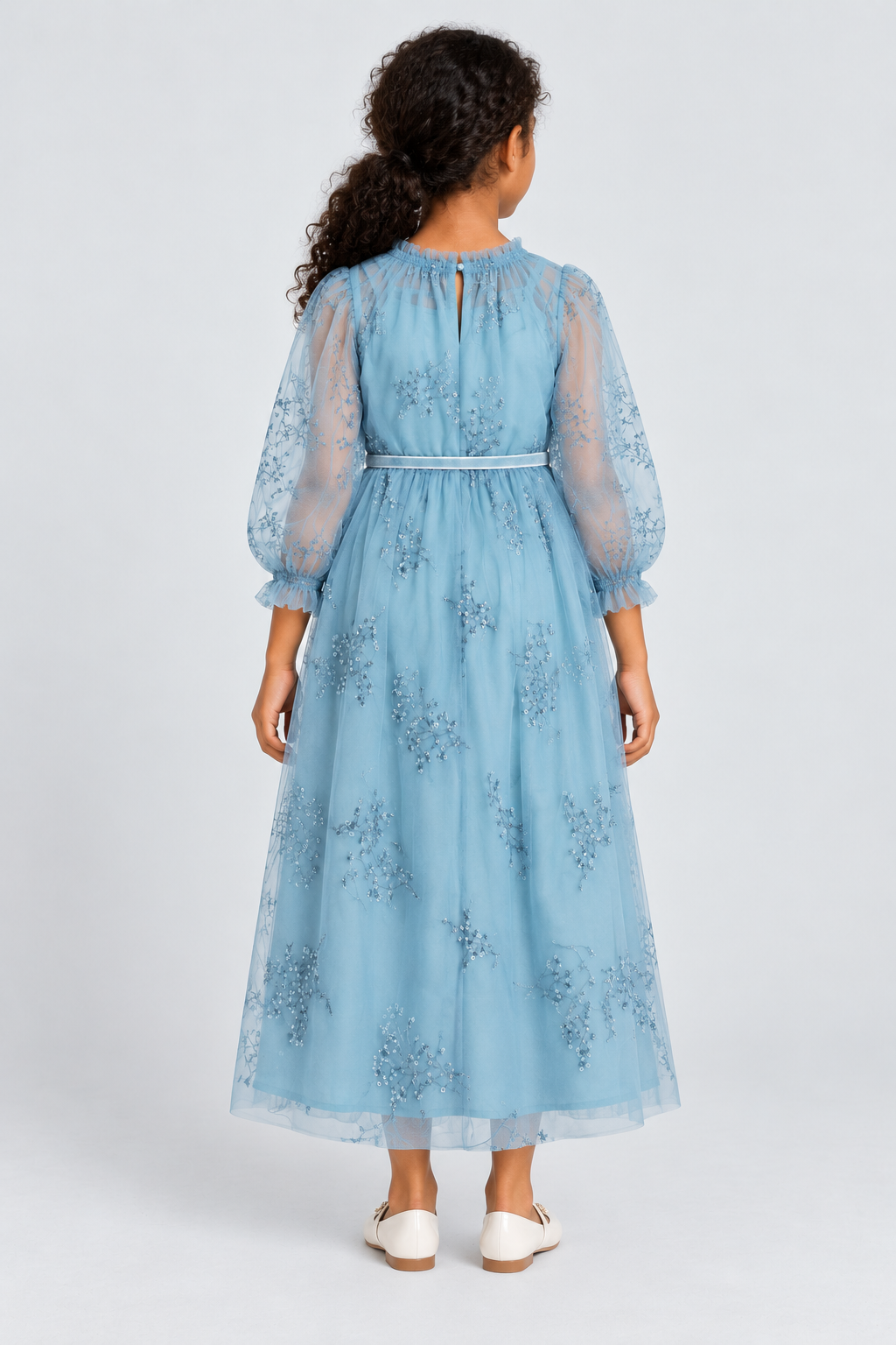 فستان سواريه طويل بناتي — back model view