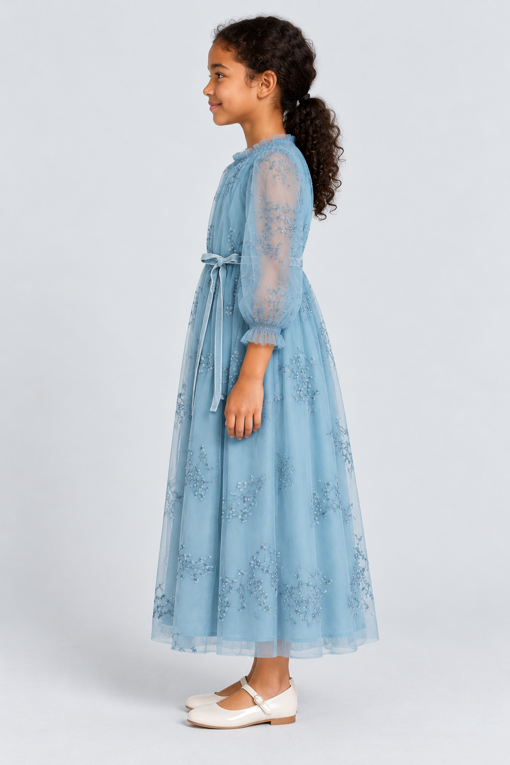 فستان سواريه طويل بناتي — side model view