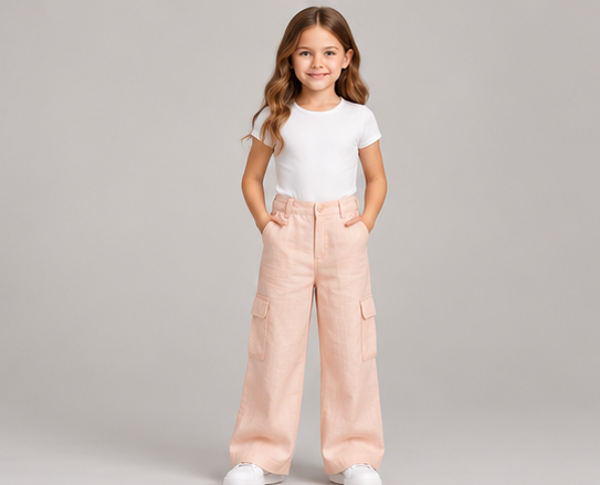 gpa0507 front view, girls pants on child model