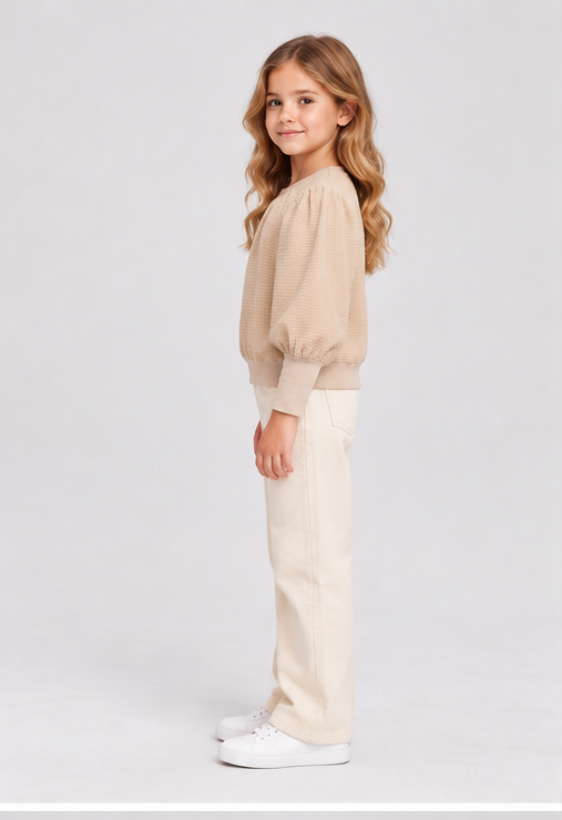 Gingersnaps children's top model photo, left view