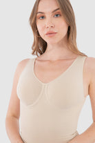 كارينا بلوزة سادة مشد الجسم بلا أكمام