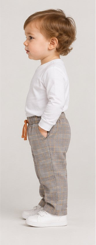 Gingersnaps boys plaid pants left view