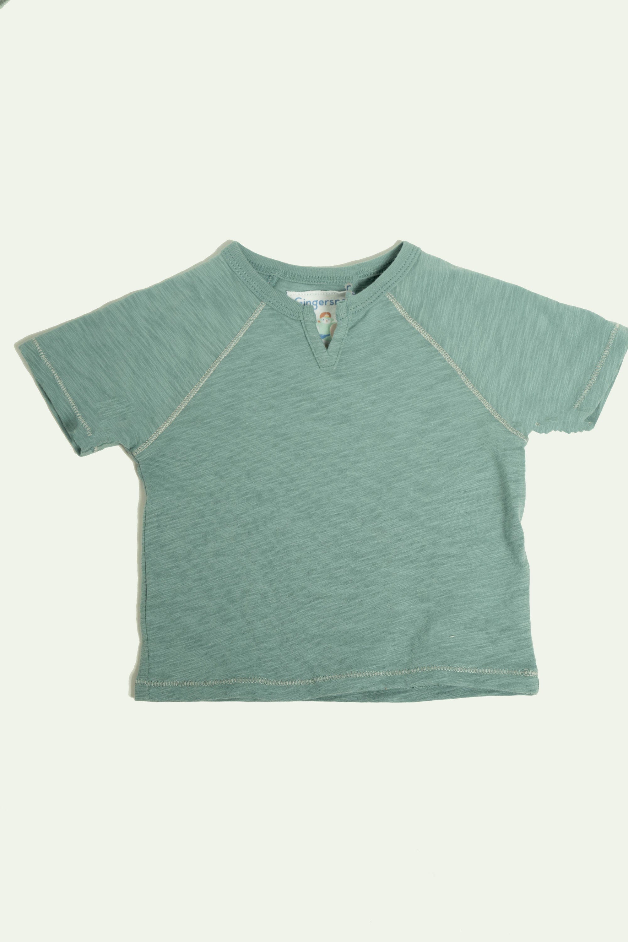 جينجرسنابس تيشيرت رضع ولادي بفتحة صدر V أخضر