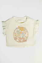 جينجرسنابس بلوزة بناتي رضع منقوشة بورد نص كم أوف وايت