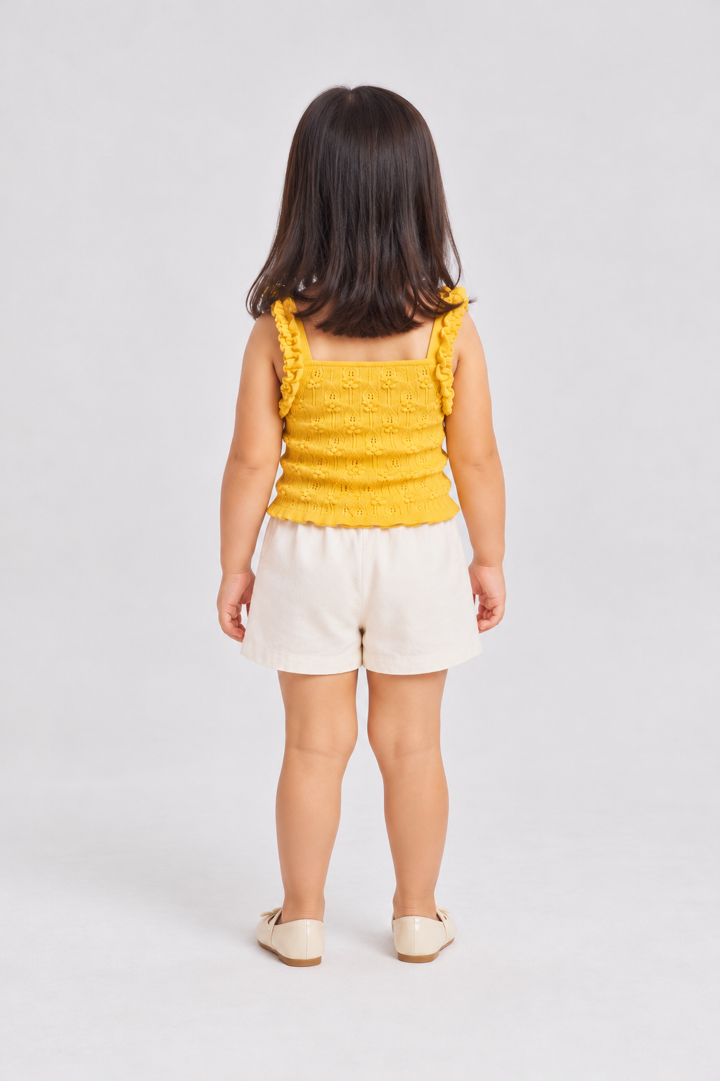 Gingersnaps baby girls yellow blouse, back view