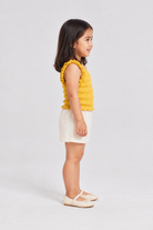 Gingersnaps baby girls yellow blouse, right side view