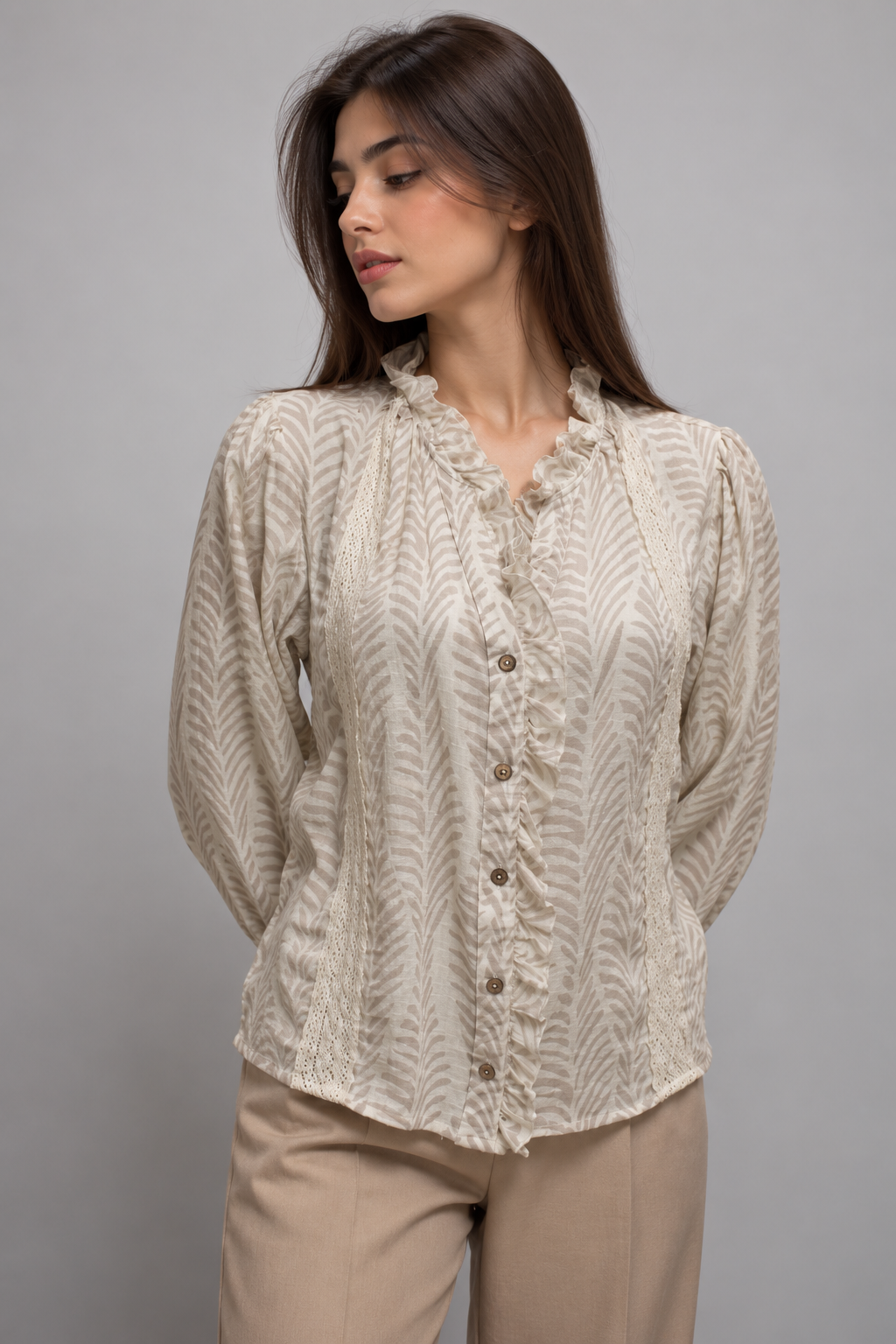 lv0790s262ke – beige print – front view