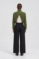 MA0178W254CDY green knit top on Uliana — back