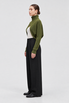 MA0178W254CDY green knit top on Uliana — side