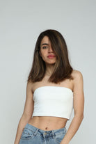 بلوزه كروب توب سادة للنساء بقصة ضيقة