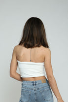 بلوزه كروب توب سادة للنساء بقصة ضيقة