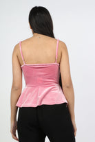 كيتشن بلوزة مخمل نسائي بحمالات رقيقة