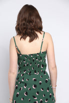 كيتشن بلوزة حمالات منقوشة خصر مرتفع