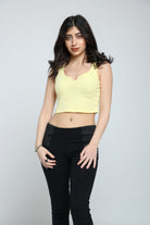 كيتشن بلوزة قطنية نص بطن بحمالات نسائي