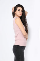 كيتشن بلوزة مضلعة برقبة كت نسائي