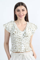 كيتشن بلوزة تايجر بفتحة صدر عميقة