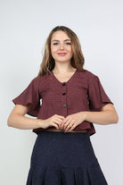 كيتشن بلوزة بأكمام قصيرة بنمط عش نملي