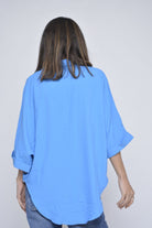 كيتشن قميص أوفر سايز بأزرار أمامية كم طويل نسائي