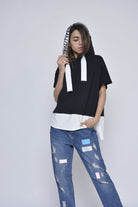 كيتشن سويت شيرت بقبعة نص كم نسائي