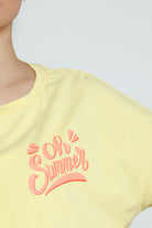 كيتشن بلوزة قصيرة هاي ويست سادة مفتوحة من الخلف نص كم