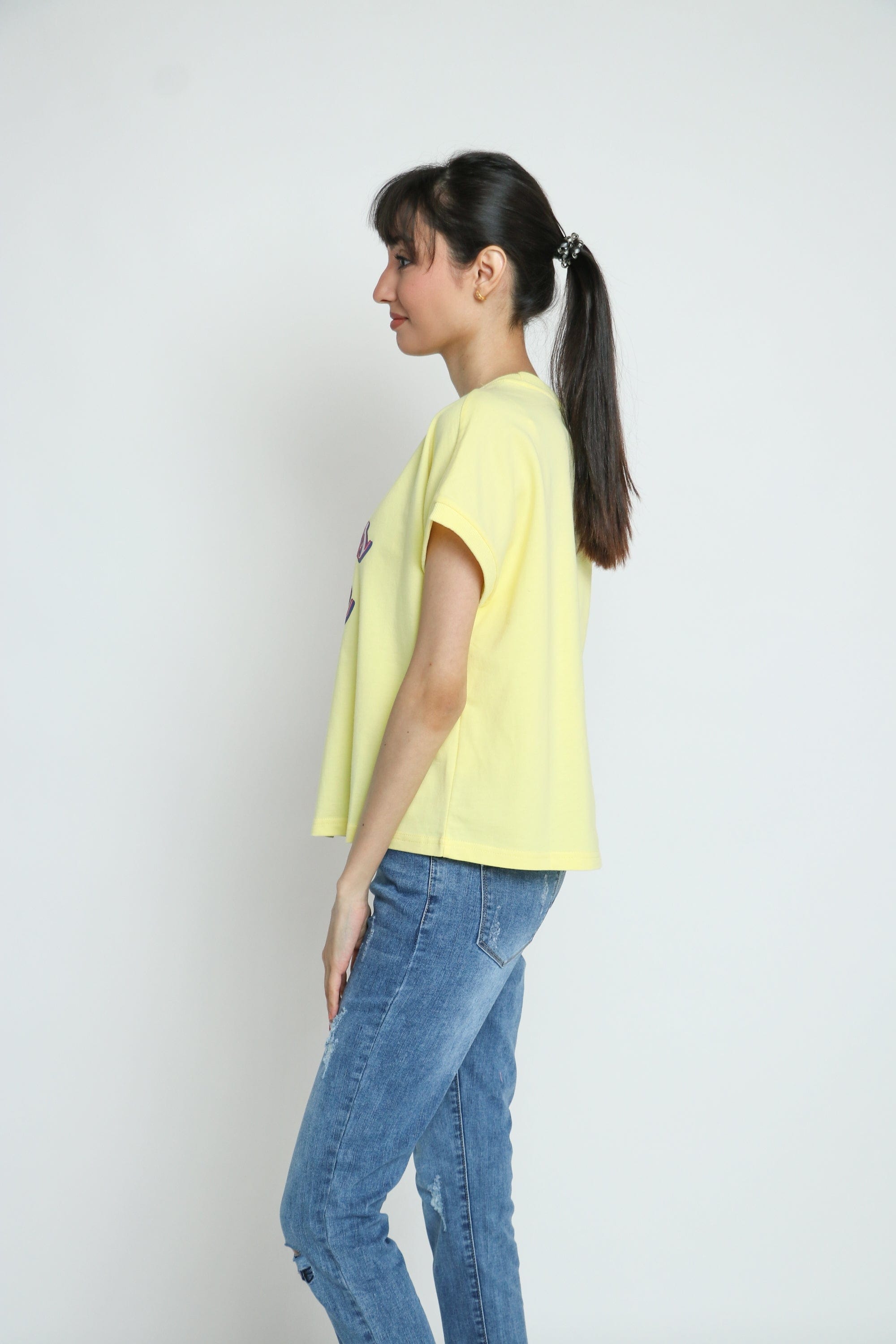 كيتشن تيشيرت كاجوال كم قصير نسائي