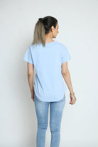 كيتشن بلوزة قطنية طويلة مع جانب قصير كم قصير نسائي