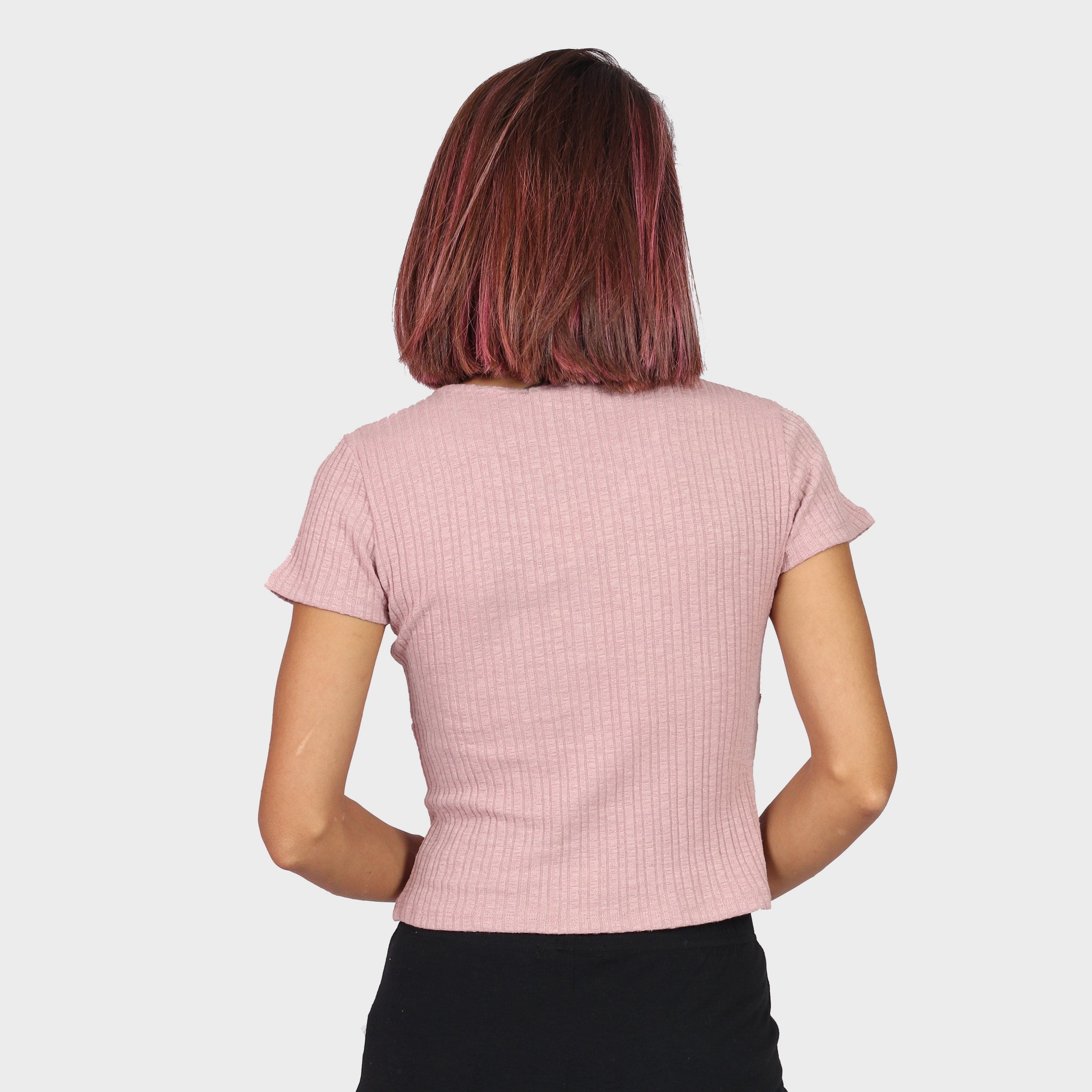 كيتشن بلوزة قصيرة نص بطن سادة سبعة كم قصير نسائي