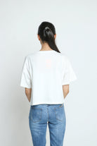 كيتشن بلوزة قطن سادة بجيب نص كم نسائي