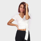 كيتشن بلوزة لف سادة بفتحة سبعة كم قصير نسائي