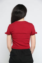 كيتشن بلوزة بأكمام قصيرة وكرانيش