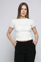 كيتشن بلوزة بأكمام قصيرة وكرانيش