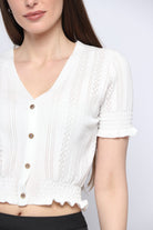 كيتشن بلوزة بأزرار أمامية واكمام قصيره