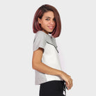 كيتشن بلوزة قطن لونين نص كم قصيرة نسائي