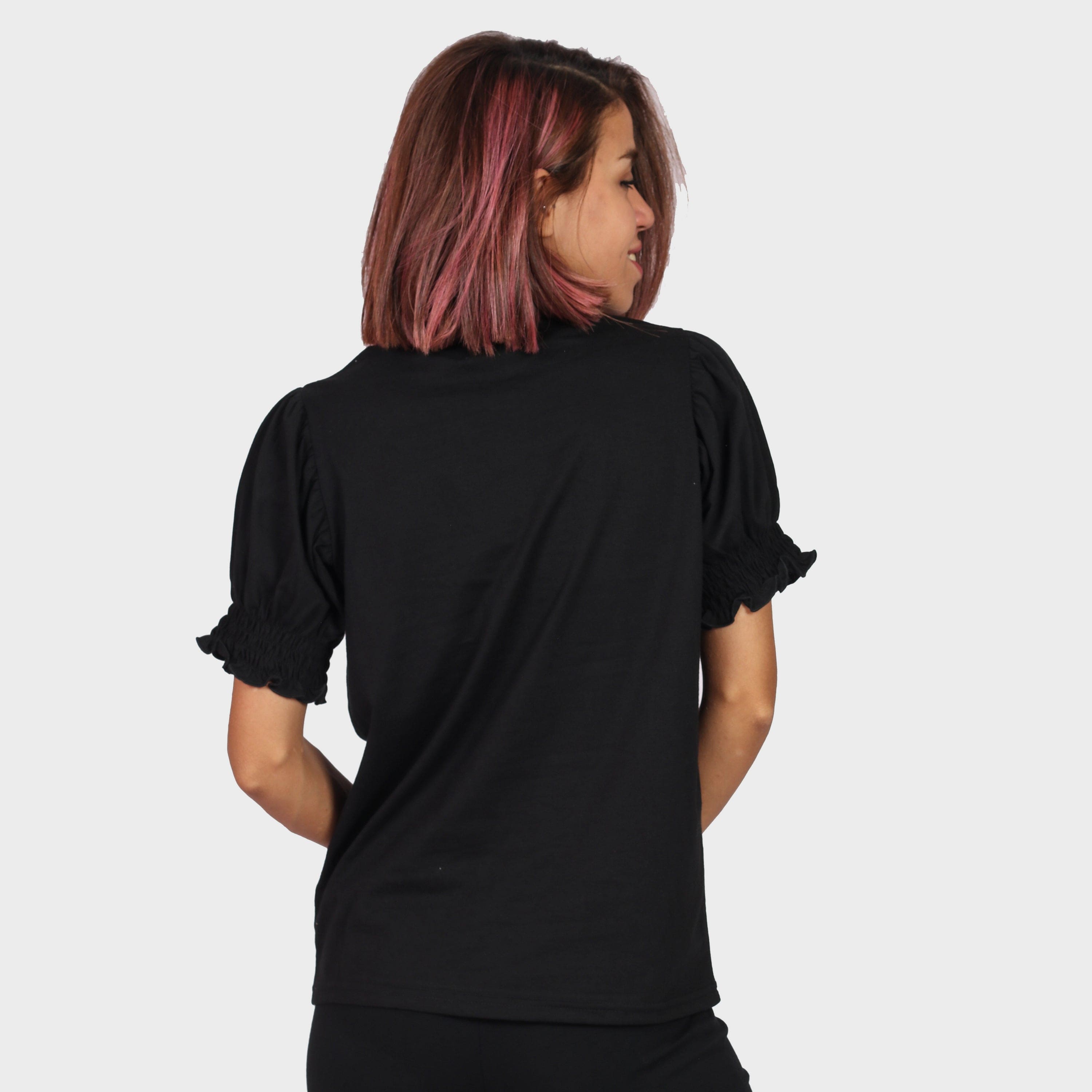 كيتشن بلوزة سادة نص كم بف نسائي