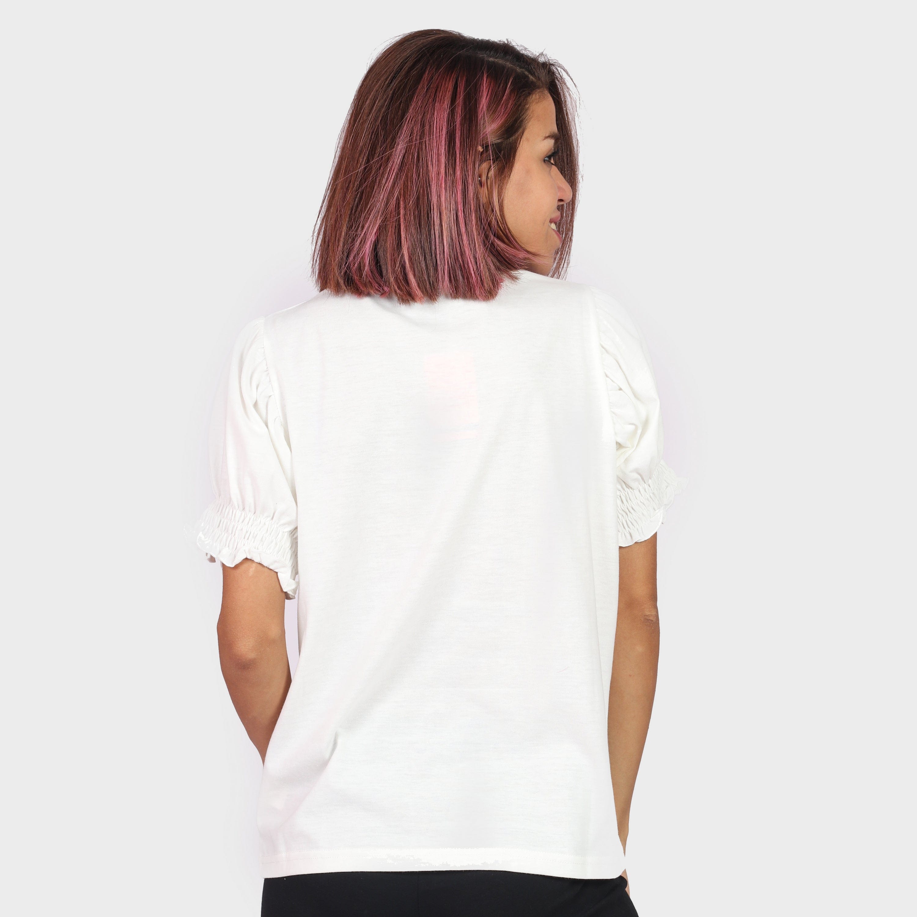 كيتشن بلوزة سادة نص كم بف نسائي