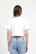 كيتشن بلوزة نص بطن كم قصير مع كشكشة نسائي