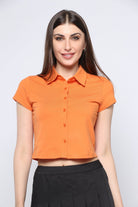 كيتشن بلوزة بأكمام قصيرة بأزرار أمامية