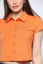 كيتشن بلوزة بأكمام قصيرة بأزرار أمامية