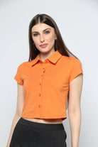 كيتشن بلوزة بأكمام قصيرة بأزرار أمامية